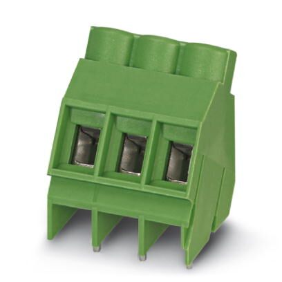 Phoenix Contact PCB Terminal Block; SMKDS 5/ 3-6.35; 3 Positions; 32A; 630V; #24 - 10; Screw w/ Tension Sleeve Connection; Green